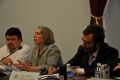 <p>Left to right: Boris Shikhmuradov (Gundogar.org), Kate Watters (Crude Accountability), Peter Zalmayev (Eurasia Democracy Initiative)</p>